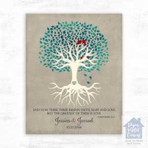 Green Canopy Tree Anniversary Wall Plaque Gift for Couple LTC-1413
