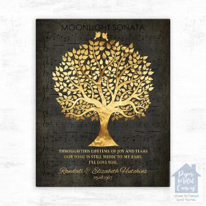 Tree Silhouette 50th Anniversary Wall Plaque Gift for Couple LTC-1415