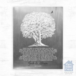 Tin Oak Tree Wedding Wall Plaque Gift for Mother Of The Bride LTC-1416