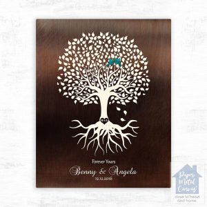 Bronze Tree with Roots Engagement Wall Plaque Gift for Couple LTC-1426