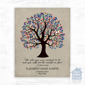 Curly Tree Faith Milestone Wall Plaque Gift for Godchild LTC-1458