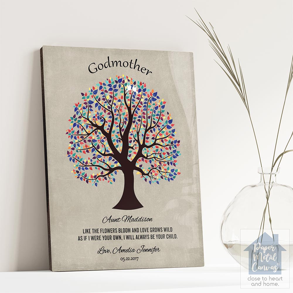 Curly Tree Faith Milestone Wall Plaque Gift for Godmother LTC-1460 - Image 2