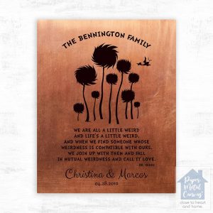 Copper Cypress Tree 7th Anniversary Wall Plaque Gift for Couple LTC-1468