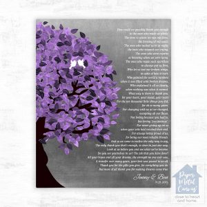 Half Purple Tree Wedding Wall Plaque Gift for Parents LTC-1485