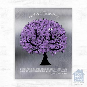 Tin Purple Tree Leadership Appreciation Wall Plaque Gift for Mentor LTC-1488