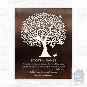 Bronze Tree Silhouette Leadership Appreciation Wall Plaque Gift for Mentor LTC-1495