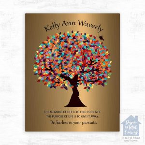 Brass Colorful Spring Tree Leadership Appreciation Wall Plaque Gift for Mentee LTC-1496
