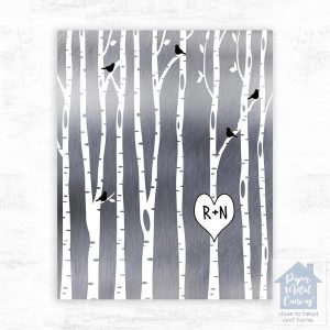 Tin Birch Tree Forest 10th Anniversary Wall Plaque Gift for Couple LTC-1503
