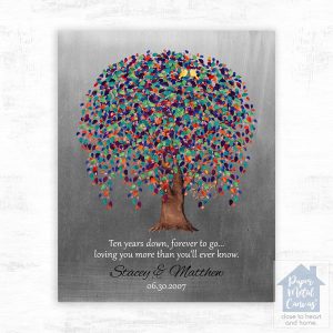 Tin Willow Tree 10th Anniversary Wall Plaque Gift for Couple LTC-1512