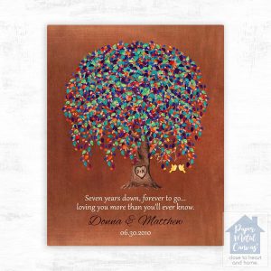 Copper Willow Tree 7th Anniversary Wall Plaque Gift for Couple LTC-1513