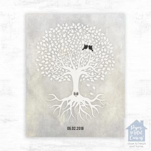 White Tree with Roots Anniversary Wall Plaque Gift for Couple LTC-1523