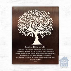 Bronze Tree Silhouette Leadership Appreciation Wall Plaque Gift for Nurse LTC-1561