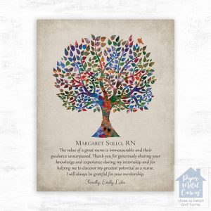 Watercolor Tree Leadership Appreciation Wall Plaque Gift for Nurse LTC-1562