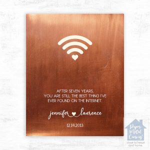 Copper Couple Silhouette 7th Anniversary Wall Plaque Gift for Couple LTC-1566