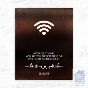 Bronze Couple Silhouette 8th Anniversary Wall Plaque Gift for Couple LTC-1567