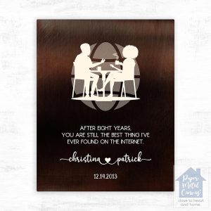 Bronze Couple Silhouette 8th Anniversary Wall Plaque Gift for Couple LTC-1568