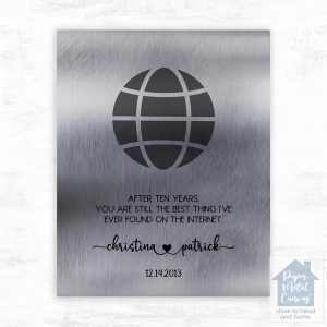 Tin Couple Silhouette 10th Anniversary Wall Plaque Gift for Couple LTC-1571