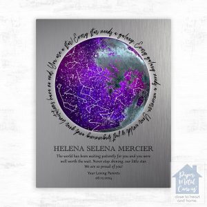 Tin Moon and Star Map graduation Wall Plaque Gift for Graduate LTC-1576