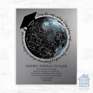 Tin Moon and Star Map graduation Wall Plaque Gift for Graduate LTC-1577