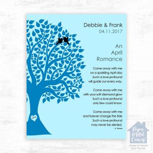 Half Silhouette Tree Engagement Wall Plaque Gift for Couple LTC-1704