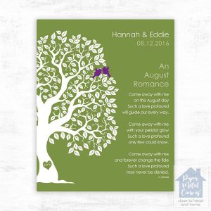 Half Artful Tree Engagement Wall Plaque Gift for Couple LTC-1708