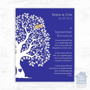 Half Artful Tree Engagement Wall Plaque Gift for Couple LTC-1709