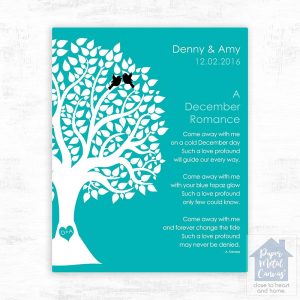 Half Tree Engagement Wall Plaque Gift for Couple LTC-1712