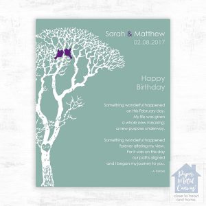 White Bare Tree Spouse Birthday Wall Plaque Gift for Spouse LTC-1714