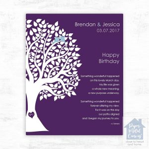 Half Silhouette Tree Spouse Birthday Wall Plaque Gift for Spouse LTC-1715