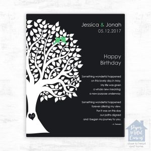 Half Silhouette Tree Spouse Birthday Wall Plaque Gift for Spouse LTC-1717