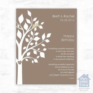 Half Tree Spouse Birthday Wall Plaque Gift for Spouse LTC-1718