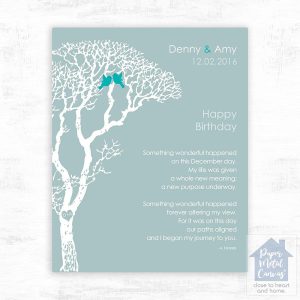 White Bare Tree Spouse Birthday Wall Plaque Gift for Spouse LTC-1724