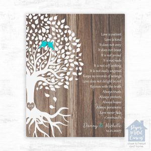 Wood Half Tree with Roots 5th Anniversary Wall Plaque Gift for Couple LTC-1725