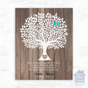Wood Tree Silhouette Wedding Wall Plaque Gift for Mother Of The Groom LTC-1728