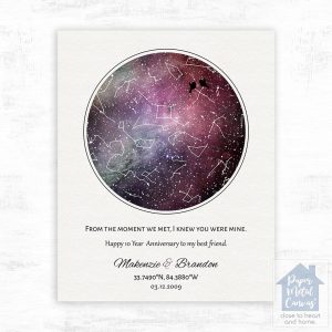 Star Map 10th Anniversary Wall Plaque Gift for Couple LTC-1752
