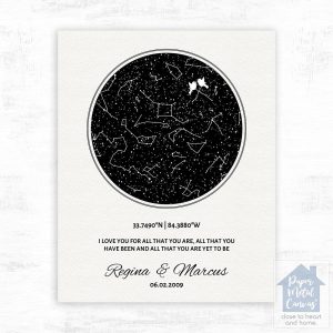 Star Map 11th Anniversary Wall Plaque Gift for Couple LTC-1762