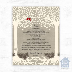 Two Trees with Roots Anniversary Wall Plaque Gift for Couple LTC-1766