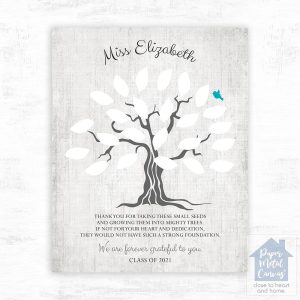 Names in Leaves Teacher Appreciation Wall Plaque Gift for Educator LTC-1797