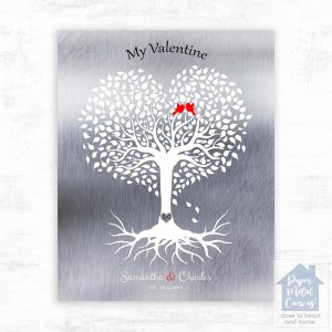 Tin Heart Shape Tree Valentine's Day Wall Plaque Gift for Couple LTC-1813