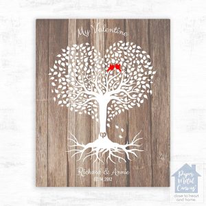 Wood Heart Shape Tree Valentine's Day Wall Plaque Gift for Couple LTC-1818