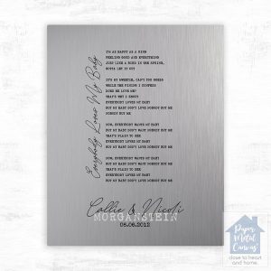 Tin Our Song Lyrics 10th Anniversary Wall Plaque Gift for Couple LTC-1829