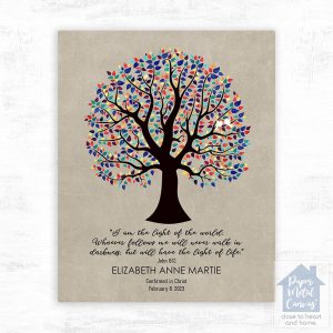 Curly Tree Faith Milestone Wall Plaque Gift for Child LTC-1834