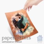 Relocation concept. A smiling cheerful multiracial couple in embraces lookin in each other eyes