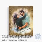 Relocation concept. A smiling cheerful multiracial couple in embraces lookin in each other eyes