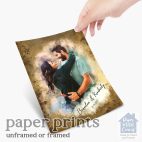 Relocation concept. A smiling cheerful multiracial couple in embraces lookin in each other eyes