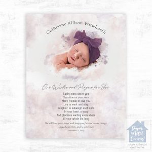 Cotton Watercolor Portrait Faith Milestone Wall Plaque Gift for Child LTC-1852