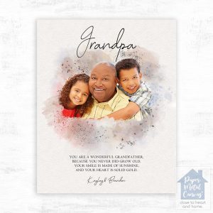 Watercolor Portrait Family Appreciation Wall Plaque Gift for Grandparent LTC-1854