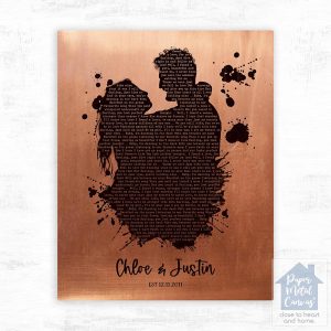 Copper Couple Silhouette 7th Anniversary Wall Plaque Gift for Couple LTC-1863