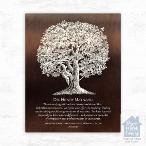 Bronze Oak Tree Retirement Wall Plaque Gift for Doctor LTC-1865