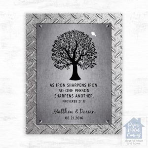 Iron Tree Silhouette 6th Anniversary Wall Plaque Gift for Couple LTC-1901